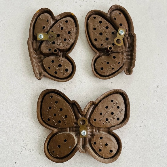 Set of 3 Vintage Burwood Rattan Plastic Boho Hippie Butterfly Wall Hangings - Picture 2 of 4